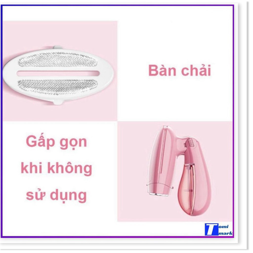 Bàn ủi hơi nước cầm tay SOKANY màu hồng phiên bản gấp gọn dễ dàng mang theo khi đi du lịch, đi công tác