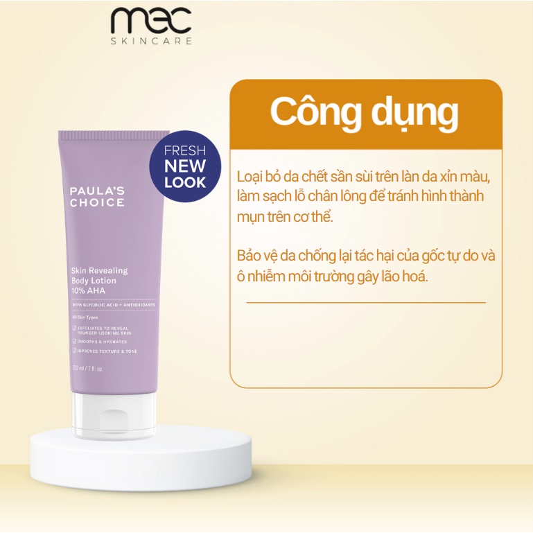 Dưỡng thể tẩy tế bào chết Paula's Choice Resist Skin Revealing 10% AHA 210ml