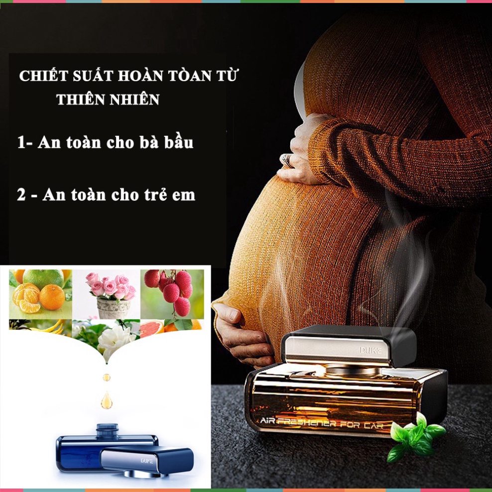 Nước hoa ô tô DUKE mẫu mới cao cấp đặt taplo ô tô khử mùi chống say xe chiết xuất hoàn toàn từ thiên