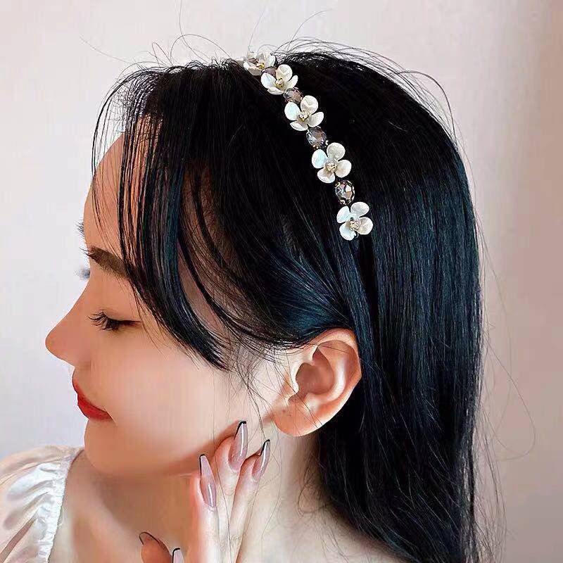 Bờm cài tóc hoa đính đá ngọc trai nhân tạo phong cách Hàn Quốc sang chảnh dễ thương ZAZA B013