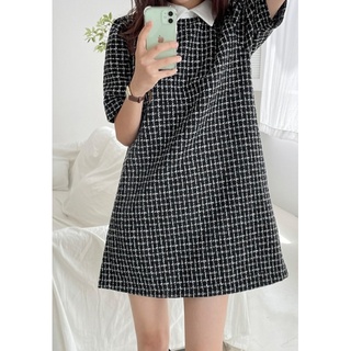 Váy Liền Tweed Hàn Quốc Cao Cấp (2 color)