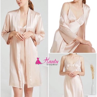 Sét áo choàng váy ngủ lụa cao cấp tặng cô dâu Hantu Sleepwear nhiều màu đủ size