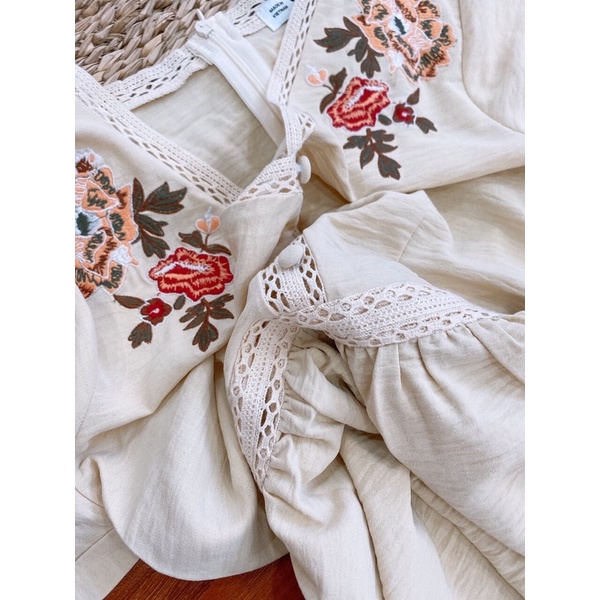 Đầm thêu hoa dáng suông GJP-hàng xuất xịn