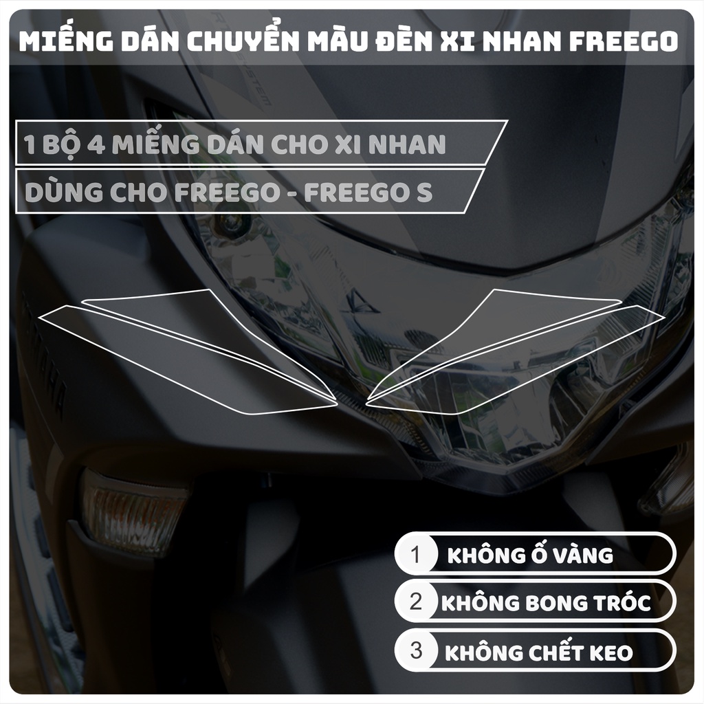 Decal bảo vệ XI NHAN xe YAMAHA FREEGO chuyển màu xanh cánh cam