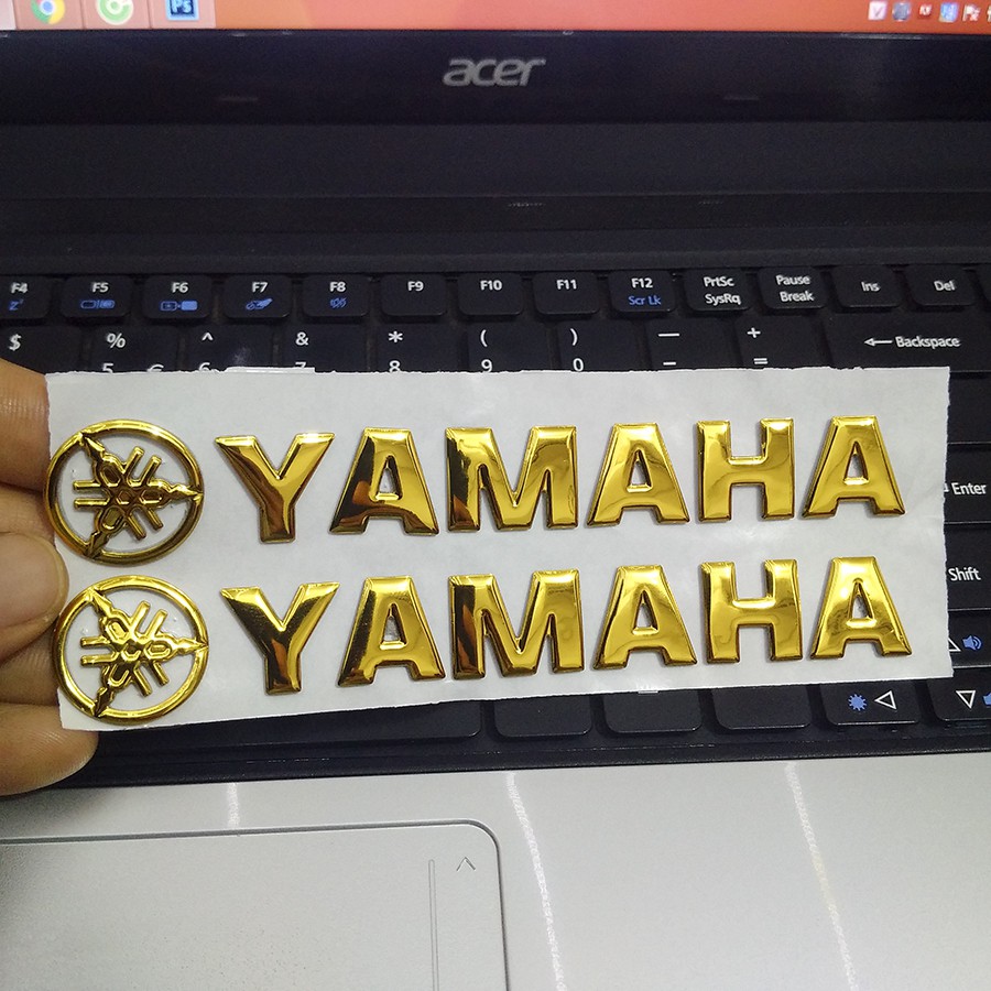 Bộ 2 tem YAMAHA 3D Nổi - YA Vàng Gold