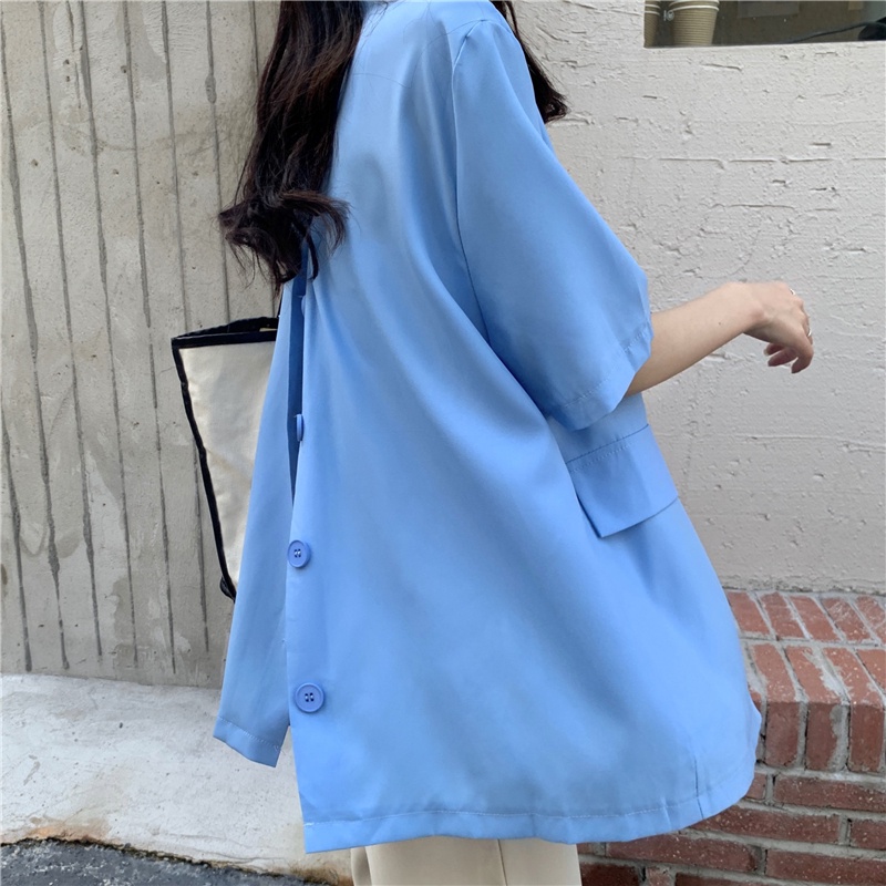 Đen Áo Khoác Vest Tay Ngắn Thiết Kế Thanh Lịch Cho Nữ | BigBuy360 - bigbuy360.vn