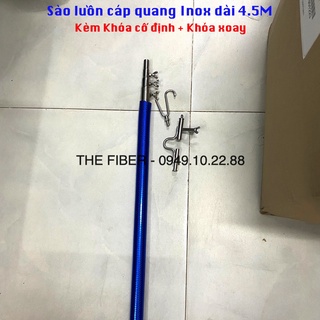 Sào thi công xỏ gông cáp treo và 2 đầu móc, sào inox thi công cáp hàng việt nam cao cấp