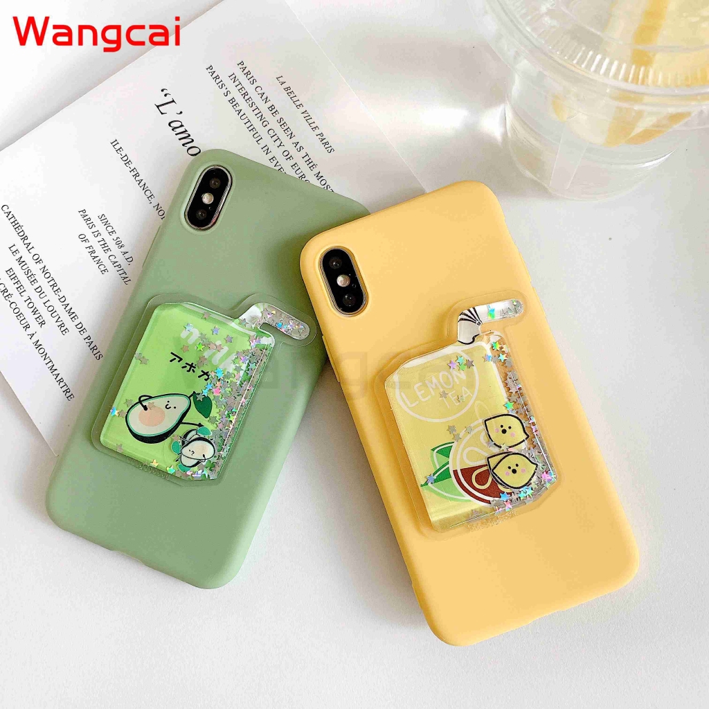 Huawei Nova 5T Honor 7X 7S Y6 Y5Prime 2018 GR5 GR3 2017 Case Liquid Quicksand Lemon Cherry Fruit Cute Cover