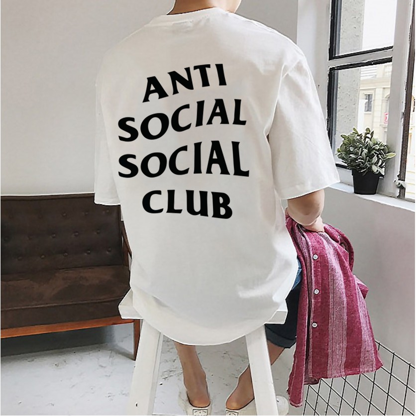 Áo thun tay lỡ unisex form rộng oversize In Chữ AnTi 150k áo phông nam nữ basic streetwear trắng