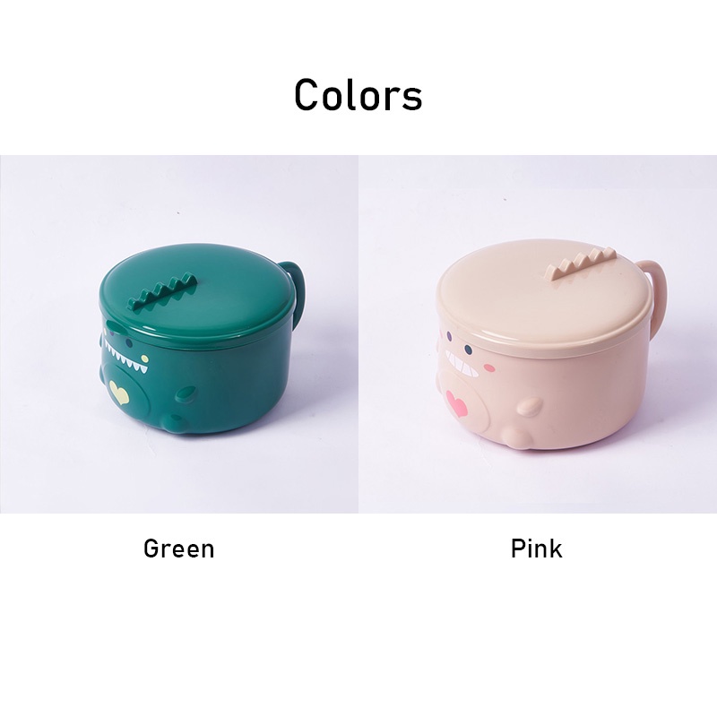 Bát Ăn Mì Ăn Liền Bằng Thép Không Gỉ 304 Hình Khủng Long Dễ Thương