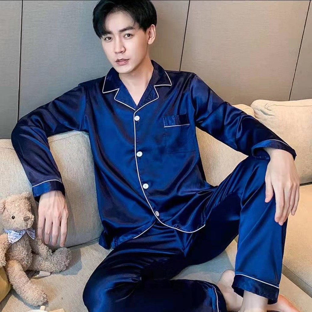 đồ ngủ nam mùa xuân và hè băng lụa dài tay phần mỏng mô phỏng thanh niên thu / đông cộng với kích thước dịc | BigBuy360 - bigbuy360.vn