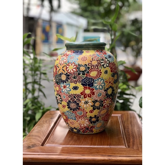 Bình Bách Hoa 30cm full cổ,Trang trí cấm hoa trưng bày