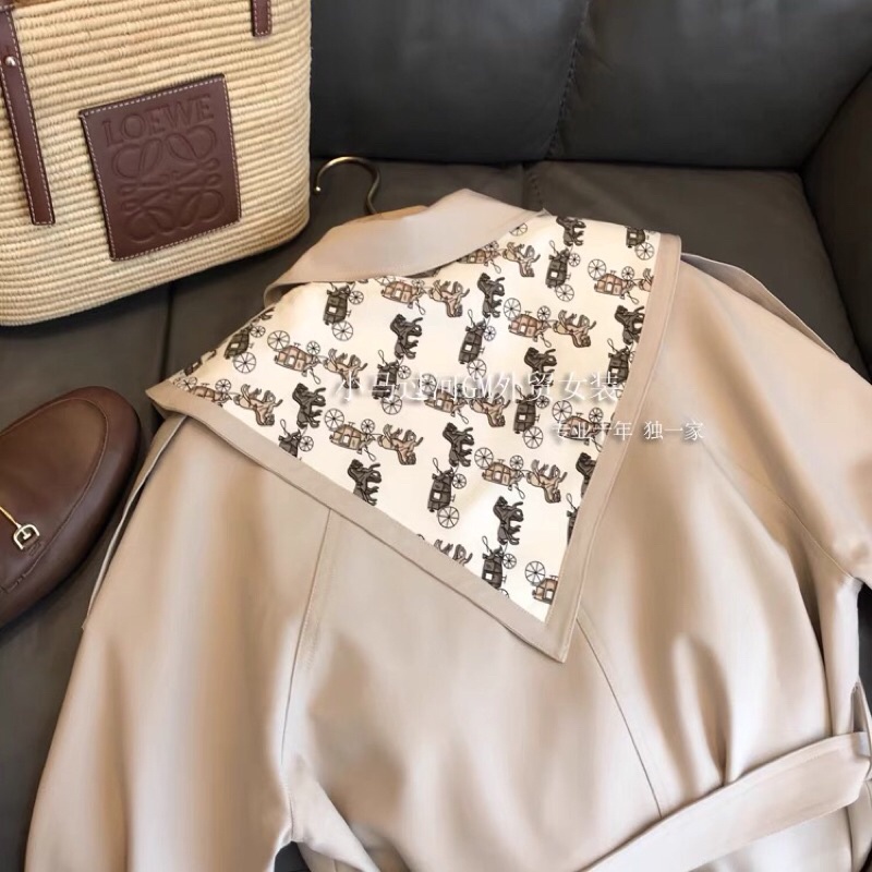 Trenchcoat/áo khoác kaki dáng dài cách điệu