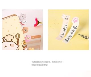 1pc Bookmarks Sticky Note Memo Pad Animal Designs