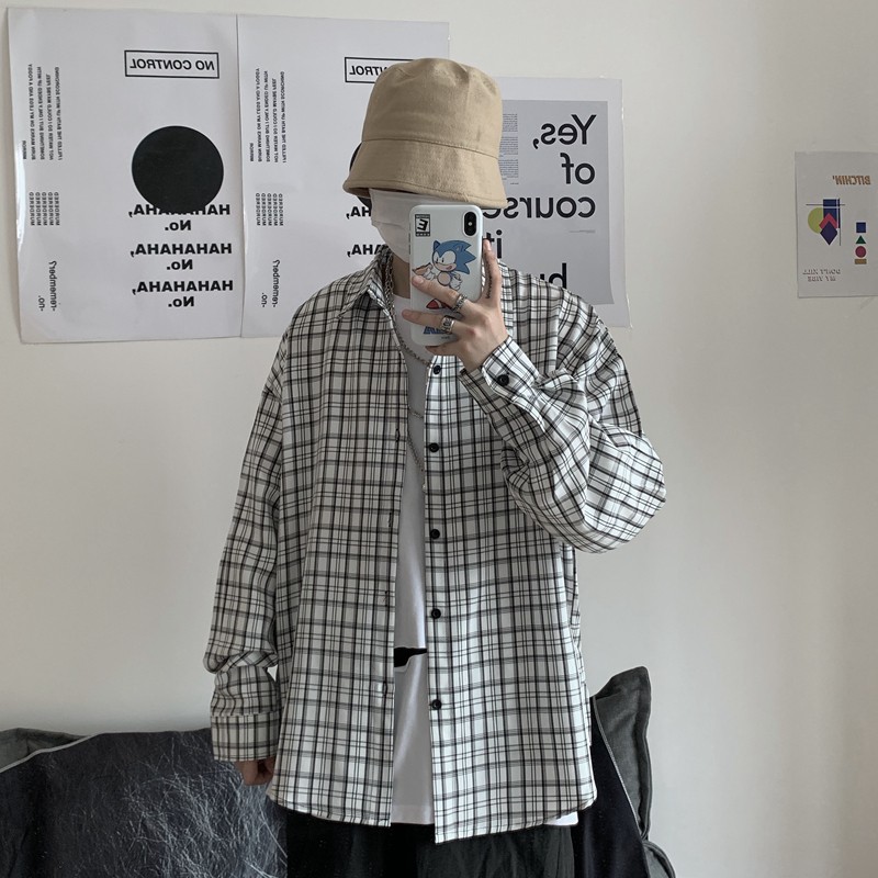 Áo sơ mi nam dài tay form rộng Kẻ Sọc 2021, áo sơ mi nam hàn quốc dài tay Unisex | BigBuy360 - bigbuy360.vn