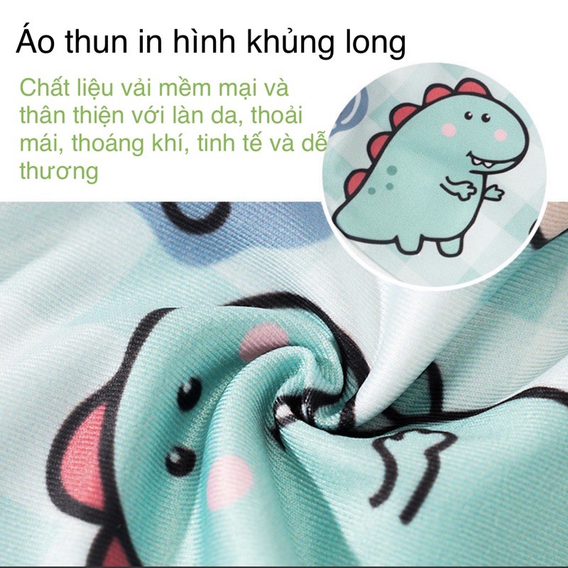 Áo đôi couple hình khủng long cho chó mèo (áo 3 lỗ/ áo 2 dây)