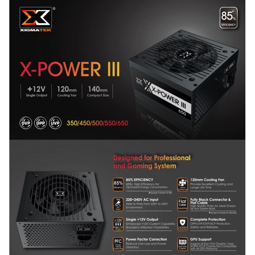 Nguồn máy tính Xigmatek XPOWER III 350 250W