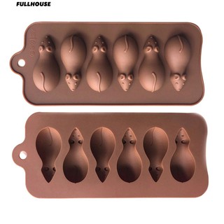 6 Cavities Mouse Silicone Cake Pudding Jelly Mold Chocolate DIY