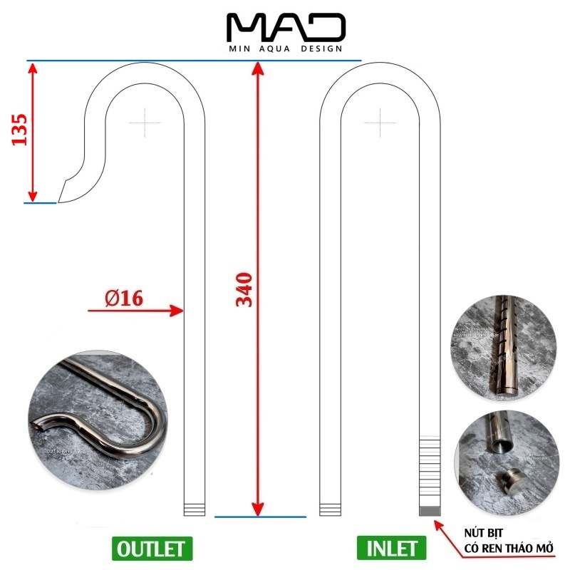 BỘ IN-OUT INOX F16 XOAY 360 ĐỘ - SÁNG BÓNG SIÊU ĐẸP