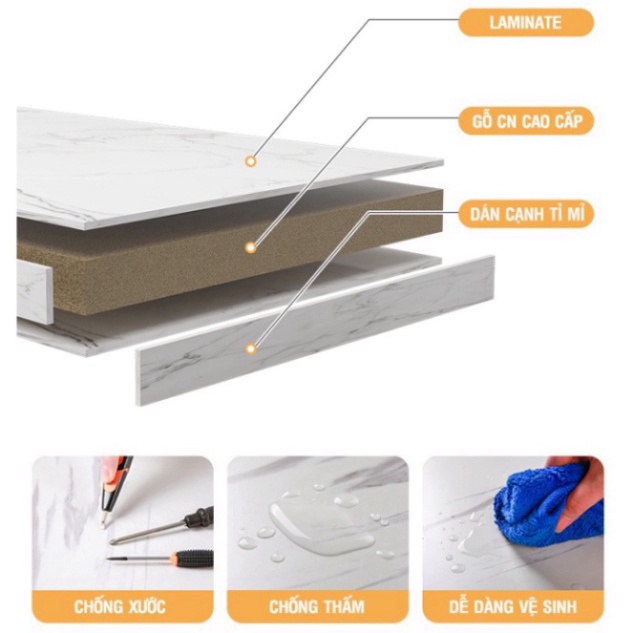 Bàn trà sopha phòng khách chữ nhật, bàn trà sofa hoa văn đá cẩm thạch, kích thước 100*50*40