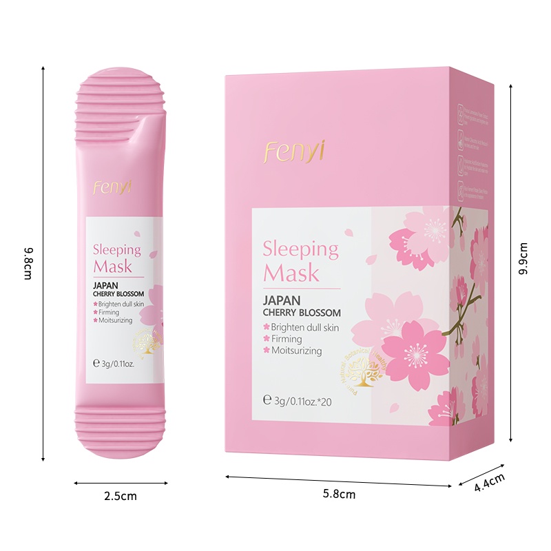 Set 20 Mặt Nạ Ngủ Dưỡng Ẩm Chiết Xuất Hoa Anh Đào Fenyi 3Gx20
