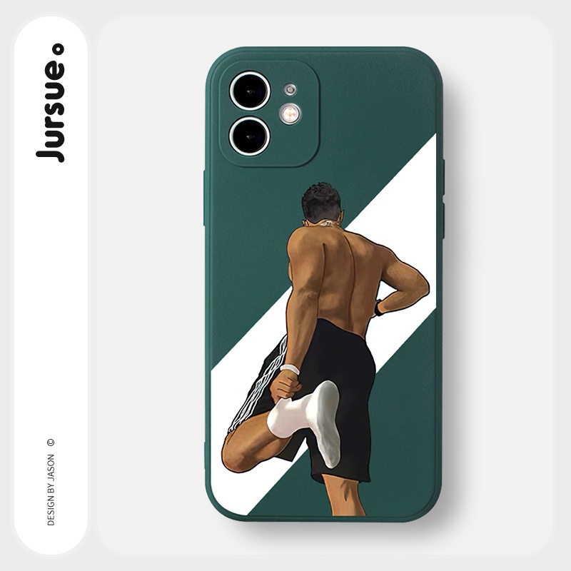 Ốp lưng JURSUE mềm chống bẩn hoạt hình ngộ nghĩnh đen Cho iPhone 13 12 11 Pro Max SE 2020 X XR XS 8 7 ip 6S 6 Plus Y2113