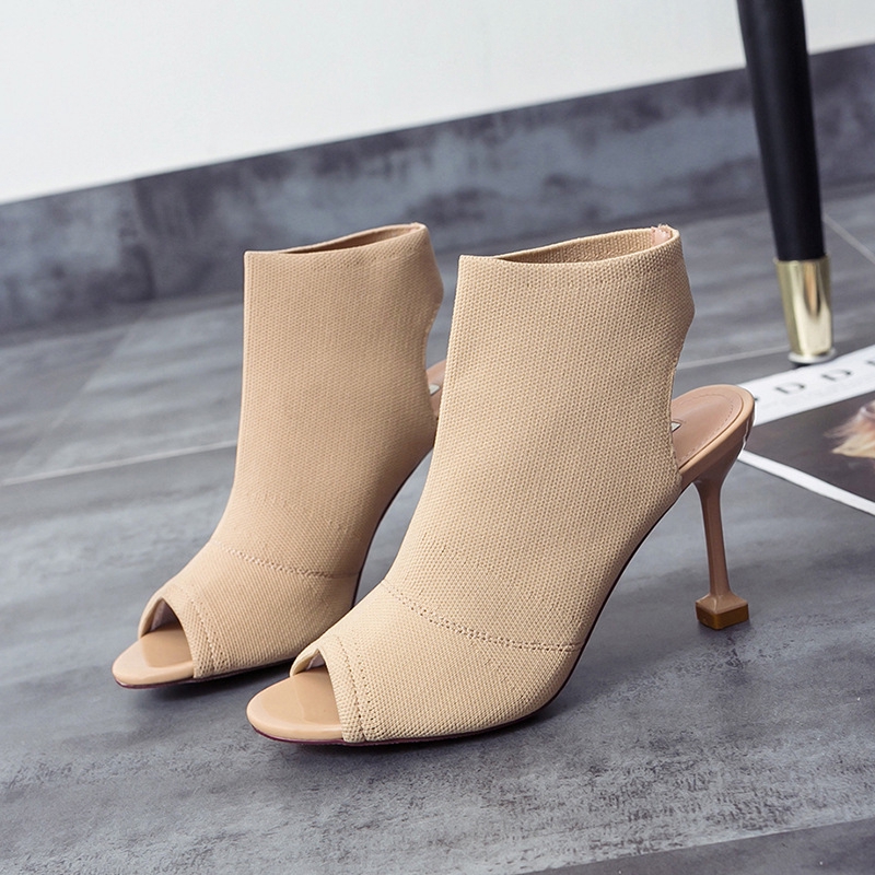 Giày cao gót nữ hở ngón phong cách Roman