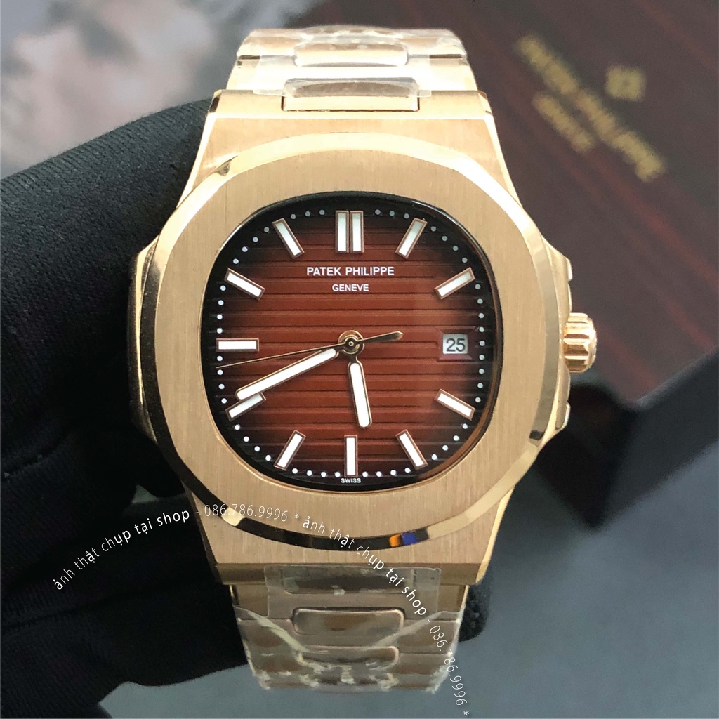 Đồng Hồ Nam PP 5711 Viền Trơn Máy Cơ Automatic, 40mm Chống Nước 5ATM