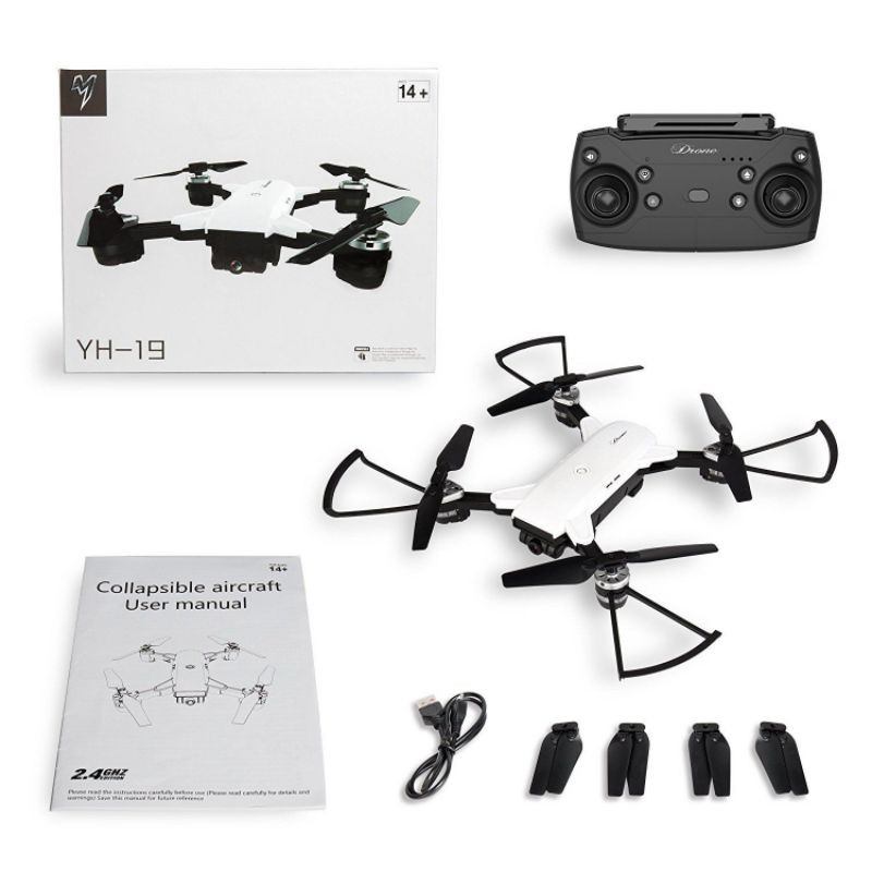 Máy bay điều khiển từ xa Flycam Drone YH-19HW có Camera HD góc rộng Wifi FPV tự cân bằng gấp gọn