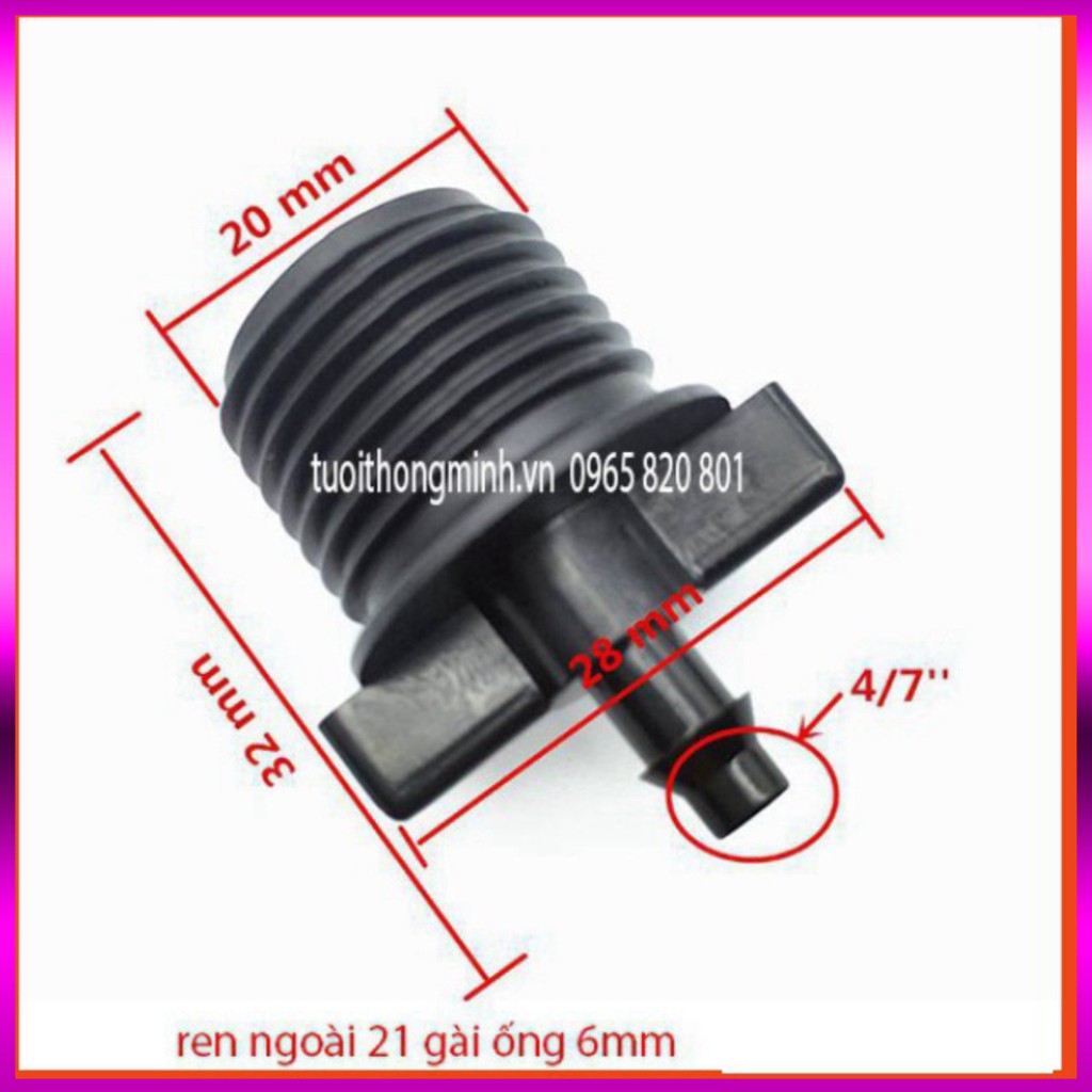 [GIÁ TỐT]  Ốc ren ngoài 21 gắn dây mềm