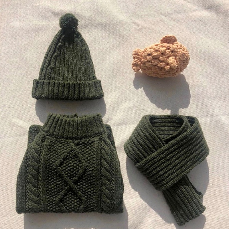 Áo Len Bốn Lớp Kèm Khăn Choàng Cho Thú Cưng