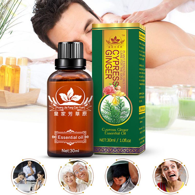 HJFCY Pure Plant Essential Oil Natural Plant Therapy Relieve Fatigue Anti Aging Ginger Body Massage Essential Oil