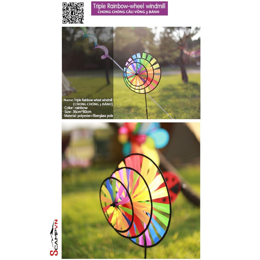 Chong chóng cầu vòng 3 tầng 7 màu CLS | BigBuy360 - bigbuy360.vn