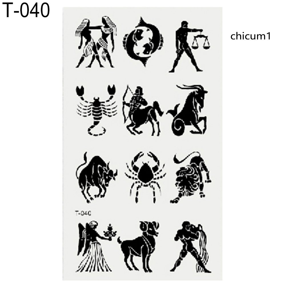 Hình xăm dán tạm thời họa tiết hoa và con vật chống thấm nước