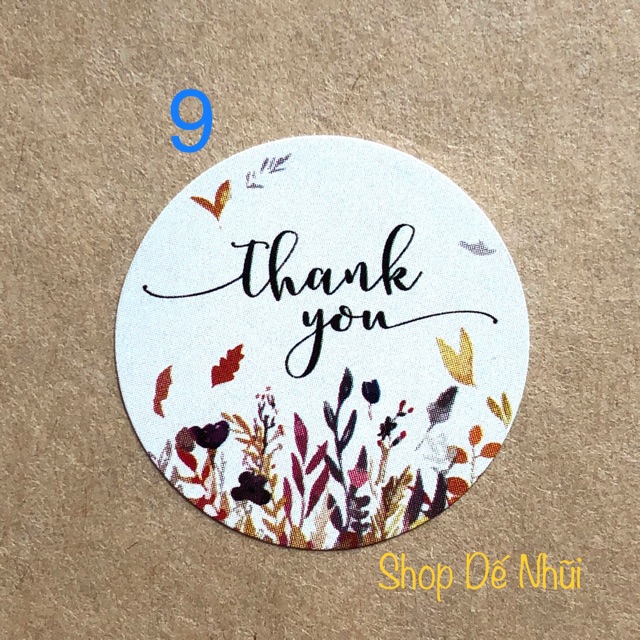 50 Nhãn Dán Stickers Thank You 2,5cm