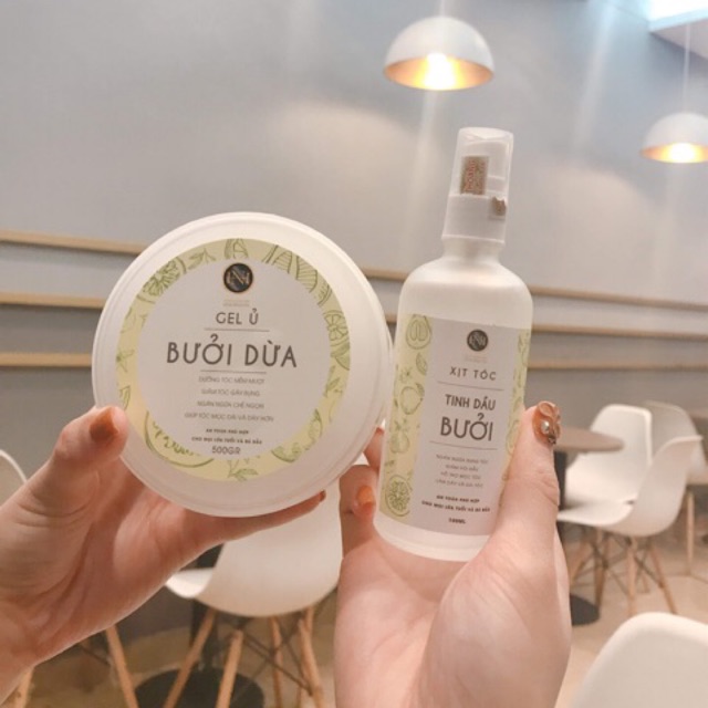 Combo xịt tóc tinh dầu bưởi+ ủ tóc bưởi dừa