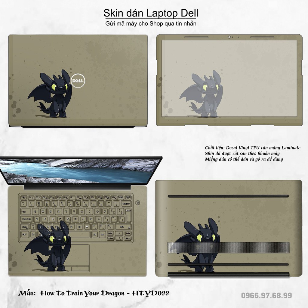 Skin dán Laptop Dell in hình bí kíp luyện rồng (inbox mã máy cho Shop)