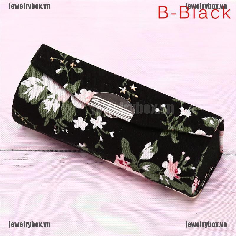 JX Lipstick Case Retro Embroidered Holder Flower Design With Mirror Packaging Box[VN]