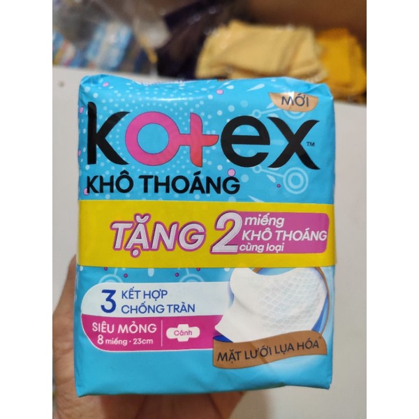 Băng Vệ Sinh kotex Siêu Mỏng Khô Thoáng.Tặng 2 Miếng Khô Thoáng Cùng Loại.