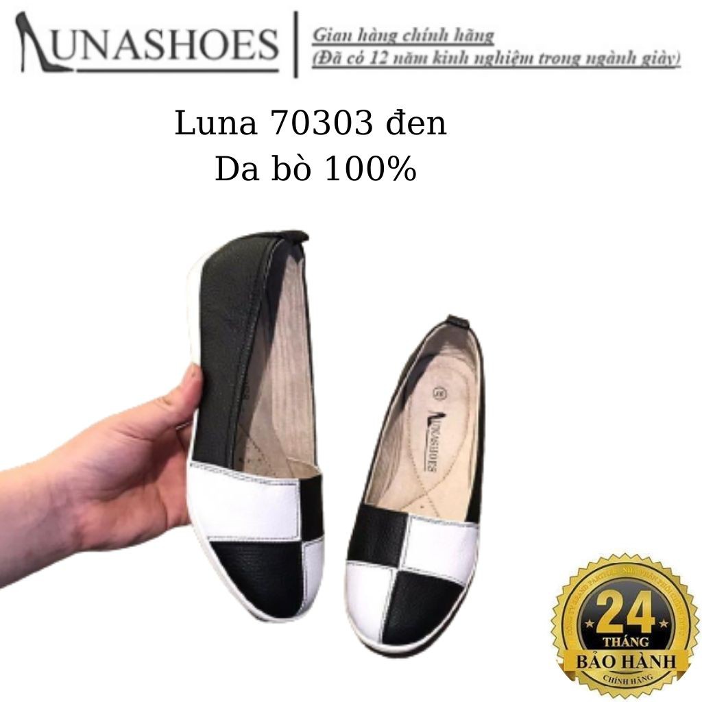 Giày Slip On nữ, giày lười nữ lunashoes 70303 da bò 100% bảo hành 24 tháng 1 đổi 1 giày chất lượng cao