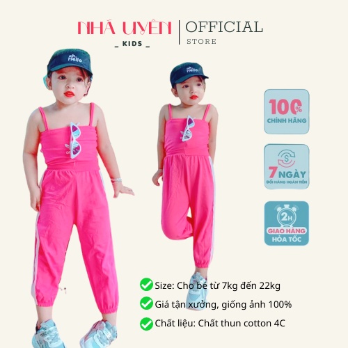 Đồ Bộ Bé Gái Phong Cách Thể Thao Năng Động Chất Thun Cotton Co Giãn 4C Cho Bé Từ 1 Tuổi - 8 Tuổi Nhã Uyên Kids
