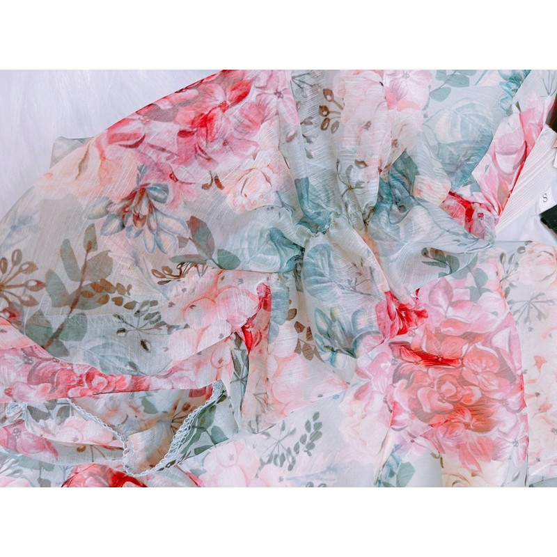 [Mã SKAMA06 giảm 8% tối đa 50K đơn 250K] Váy hoa cổ V đai eo | BigBuy360 - bigbuy360.vn