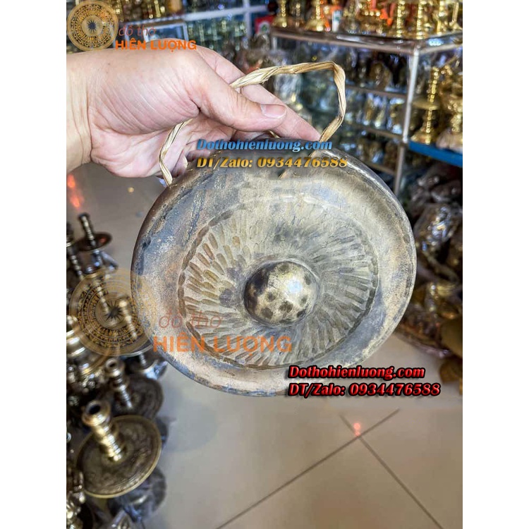 Cồng Chiêng Bằng Đồng Nguyên Chất Đường Kính 20cm Có Tặng Dùi Đi Kèm