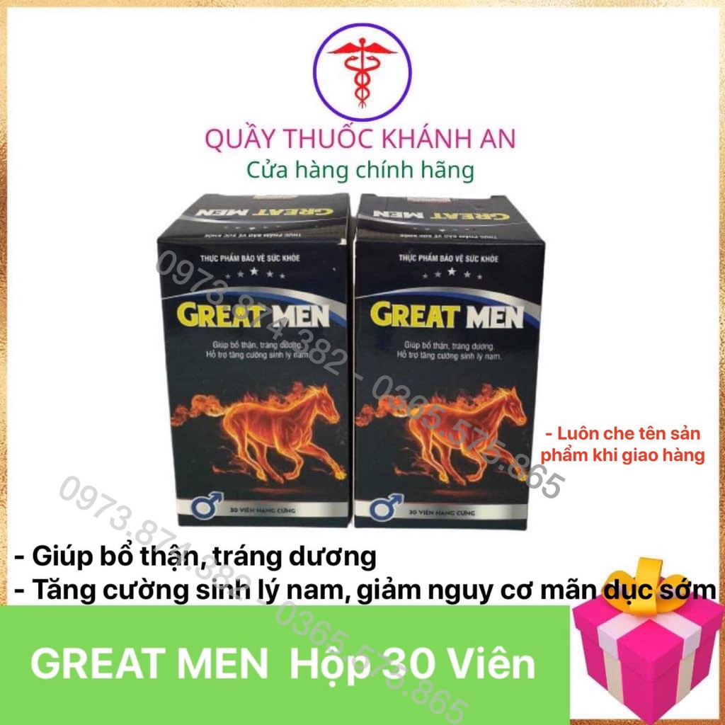 Tăng cường sinh lý GREAT MEN - GYMEN chống xuất tinh sớm bổ thận tráng dương nam giới 30 viên