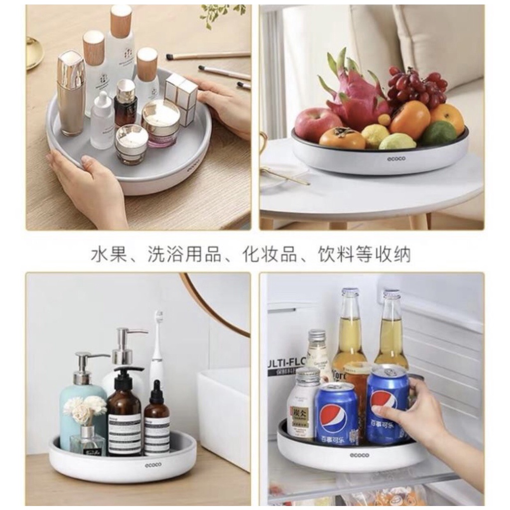 Khay để gia vị ECOCO xoay 360 độ tiện dụng cho nhà bếp, đĩa để đồ đa năng