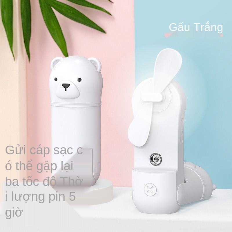 quạt sạc phun nước mùa hè đồng hồ USB máy tạo ẩm cầm tay mini có thể lại được nhỏ Quà tặng sinh nhật