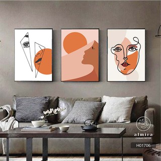 🥒🥒 Combo 3 tranh treo tường cô gái bằng vải canvas siêu nhẹ tặng đinh treo 3 chân [H017]