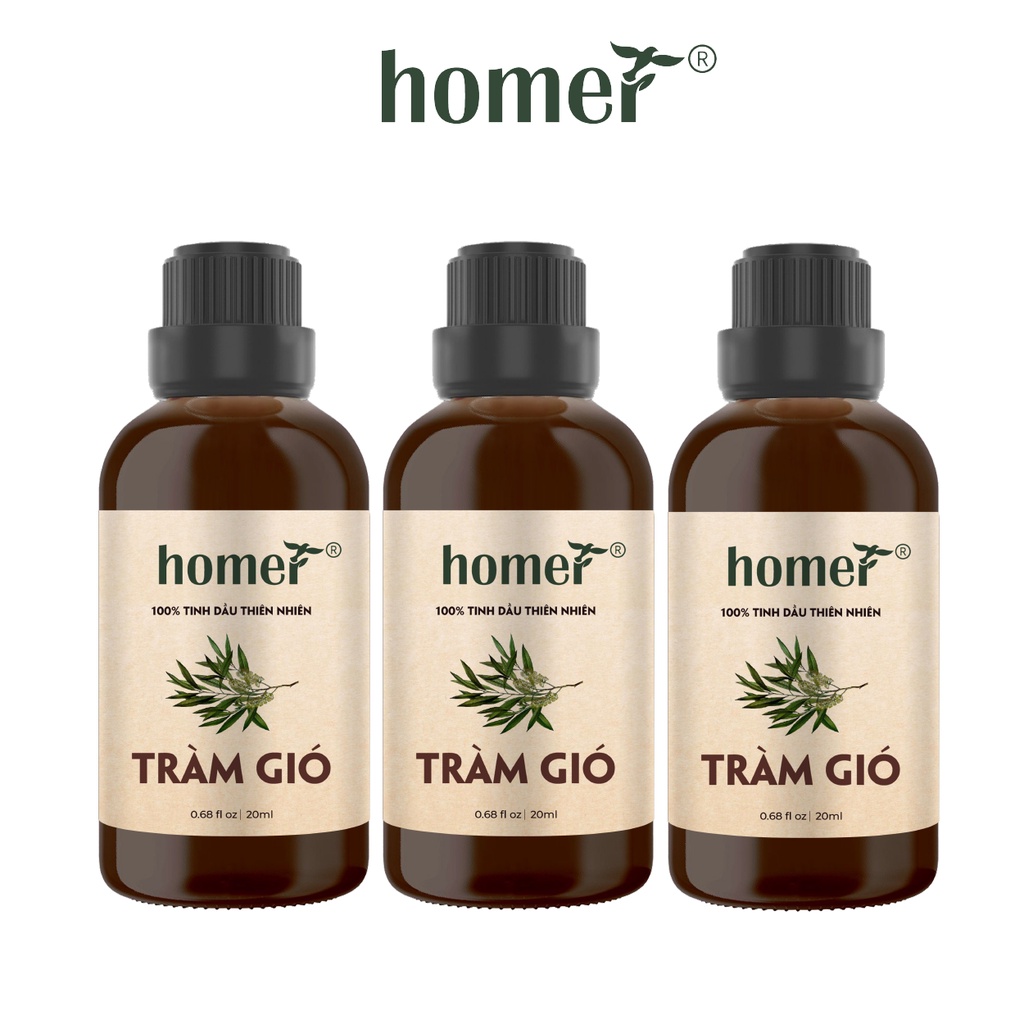 Combo 3 tinh dầu Tràm Gió Homer 20ml/chai