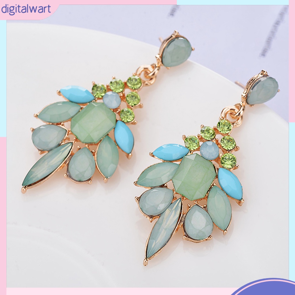 Đôi Bông Tai Dáng Dài Thiết Kế Đính Đá Thời Trang Thanh Lịch Dành Cho Nữ