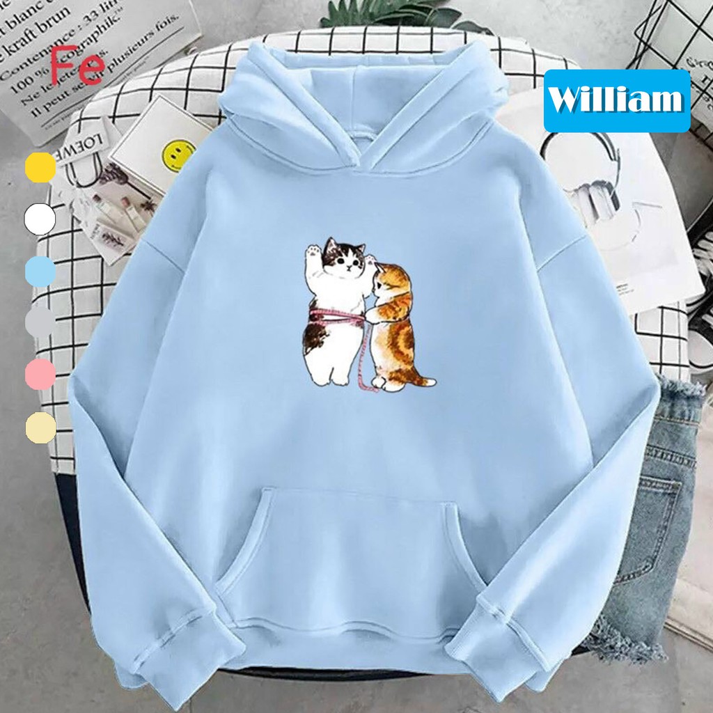 [FREESHIP_50K] Áo hoodie nam nữ nỉ ngoại in hình dễ thương William - DS85, chất nỉ dày dặn, nón 2 lớp, hợp làm áo cặp